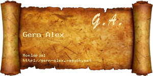 Gern Alex névjegykártya